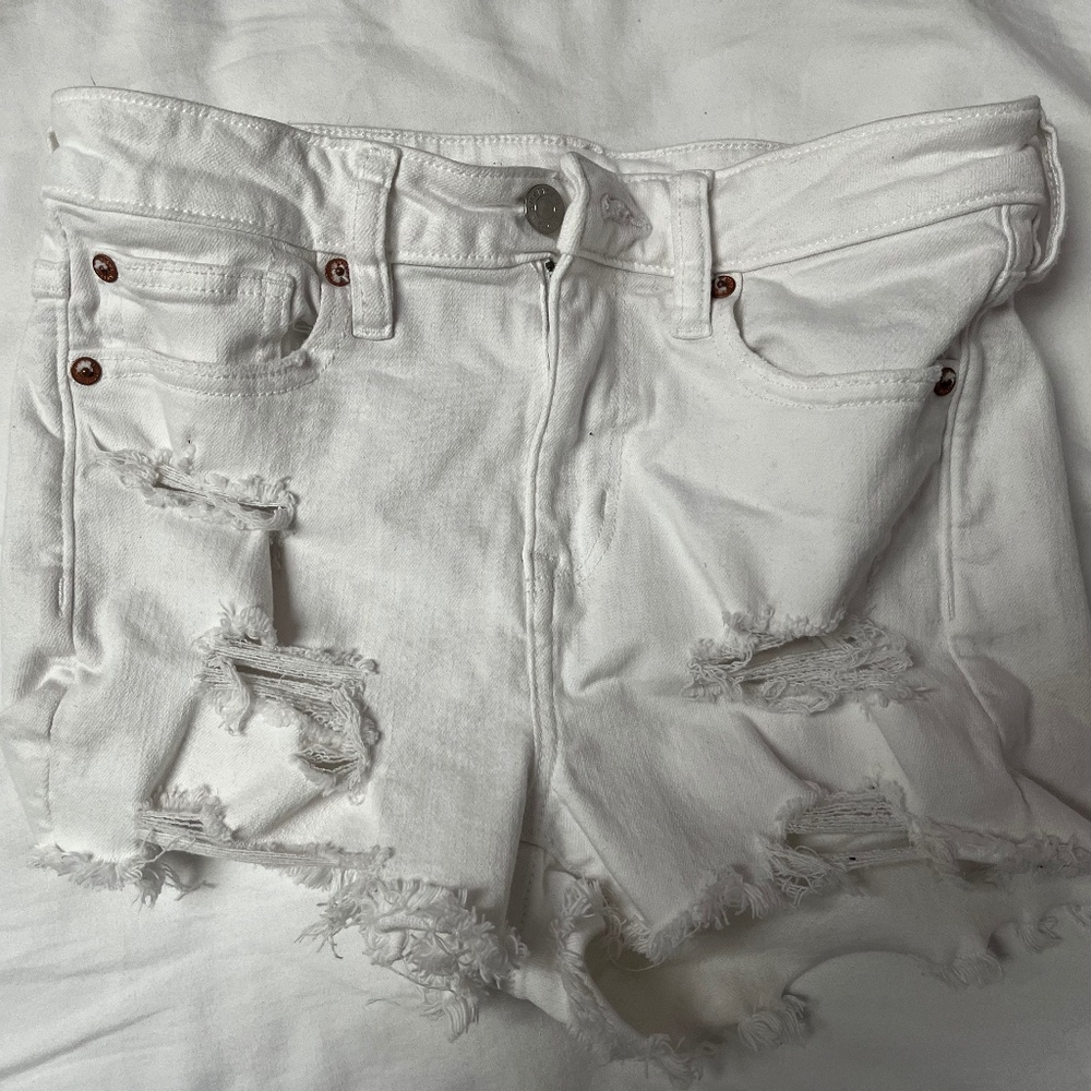 White American eagle jean shorts